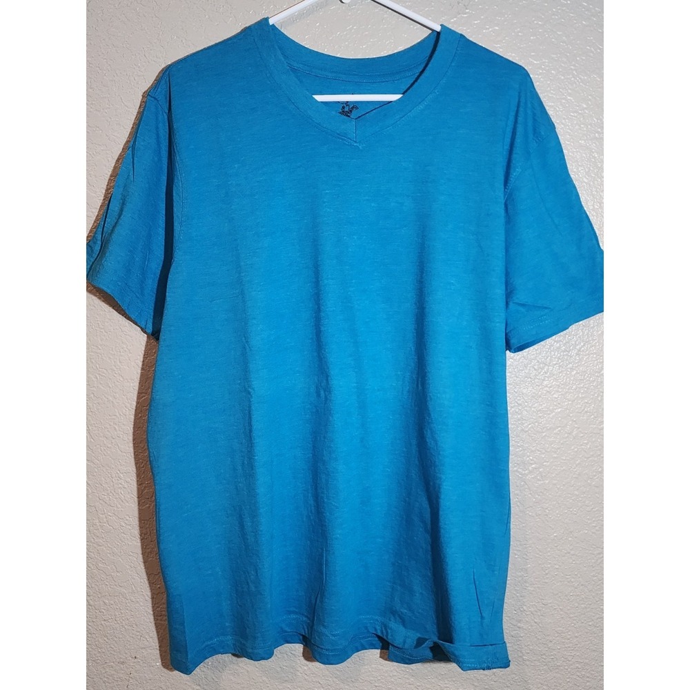 Beverly Hills Polo Club Men's T-Shirt, Size L, V-Neck, Blue, Short Sleeve
